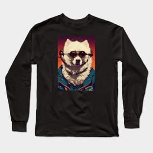 Vintage samoyed portrait Long Sleeve T-Shirt